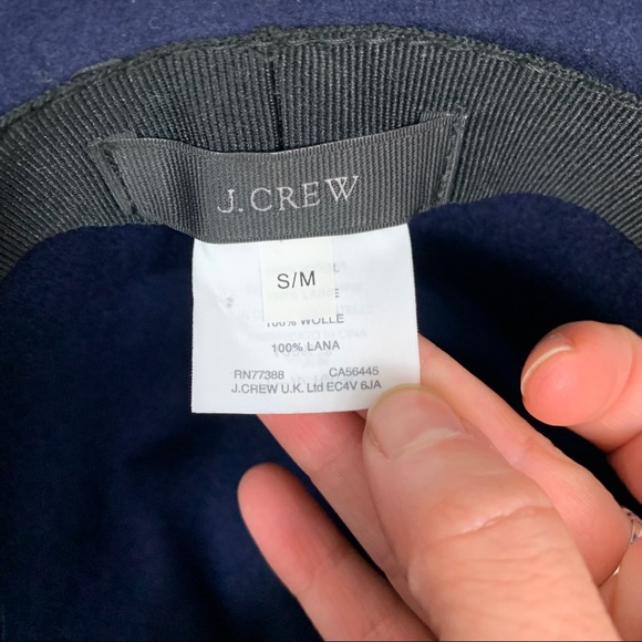 J Crew Navy Wool Fedora Hat Grosgrain Ribbon S/M - Picture 7 of 7